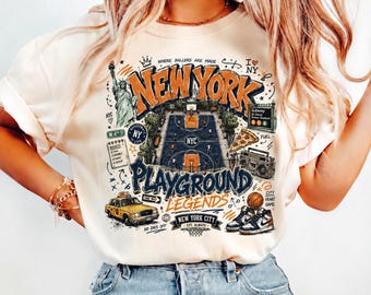 Comfort Colors® Vintage New York Knicks Shirt, Retro Basketball Graphic Tee, NYC Hoops Fan Apparel, Streetwear Sports Gift
