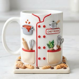 Personalized Chef Mug, Custom Chef Coffee Cup, Cooking Lover Gift, Cute Kitchen Mug, Chef Gift, Baker Gift, Culinary Gift