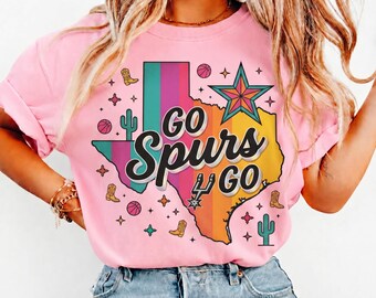 Comfort Colors® Vintage Go Spurs Go Shirt, San Antonio Basketball Fan Tee, Spurs Game Day Shirt, Retro Basketball Team Spirit Gift