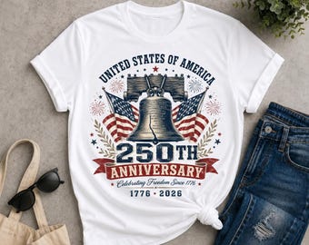 Comfort Colors® America 250th Anniversary Tee, Liberty Bell Shirt, USA Semiquincentennial 1776 2026, Patriotic Fourth Of July Gift