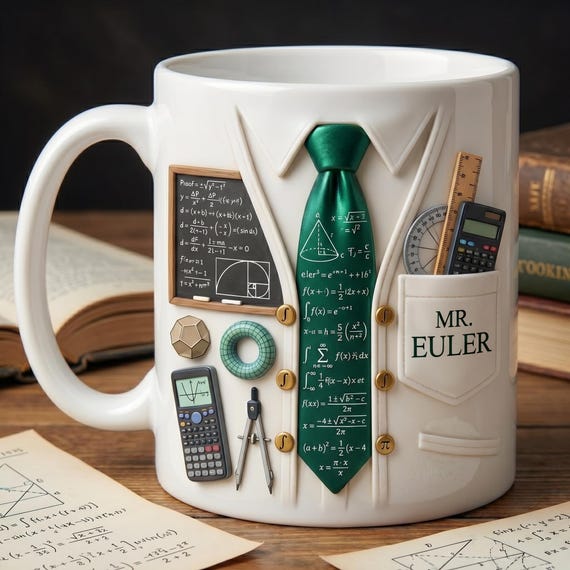 Personalized Math Teacher Mug with Name, Custom Math Teacher Coffee Mug, Geometry Algebra Teacher Gift, Back to School Teacher Cup