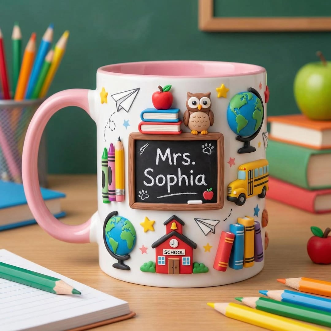 Personalized Teacher Mug With Name, Custom Teacher Coffee Cup, Back to ...