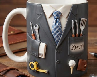 Tazza personalizzata per papà con nome, tazza da caffè personalizzata per papà, regalo per la festa del papà, tazza multifunzione per papà, regalo per lui