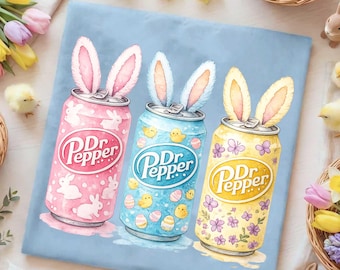 Dr Pepper påskhare med läskburk png, läskburk påsk png, retro påskharar med Dr Pepper-läsk png, rolig påskdesign, kristen påsk png