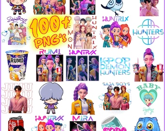 Kpop Demon Hunter PNG-paket, Huntrix PNG-design, Kpop Idolgrupp Png, Saja Boys, Saja Girls, Huntrix-fans, Kpop-tröja, Huntrix Png