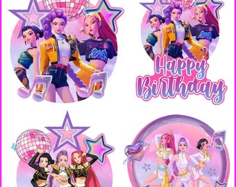 Kpop Demon Hunters PNG Design Bundle, Kpop Idol Group T-shirt, Kpop Clipart, Huntrix PNG Bundle, Demon Hunters Clipart, Rumi, Mira, Zoey, Kpop