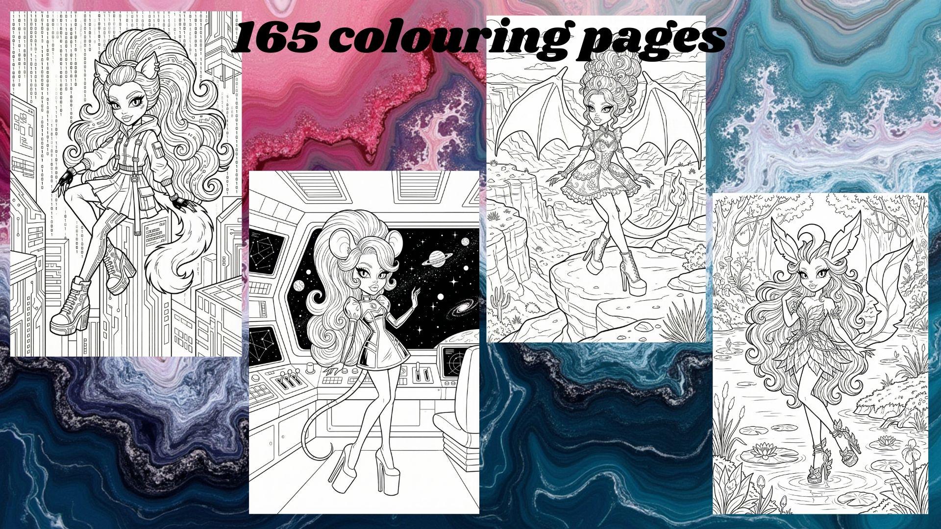 Alt Color Pages Monster Girl Coloring Book | Alt E-girl (digital Download, 165 Pages - Etsy