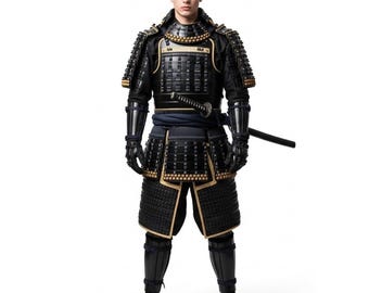Custom Samurai Battle Armor Set for Men | Eastern Warrior Leather Suit | Cosplay Outfit | Gift for Him