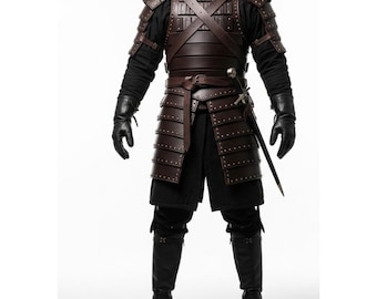 Custom Feudal Warrior Armor for Men | Samurai Leather Battle Suit | LARP Cosplay Wear | Gift for Him