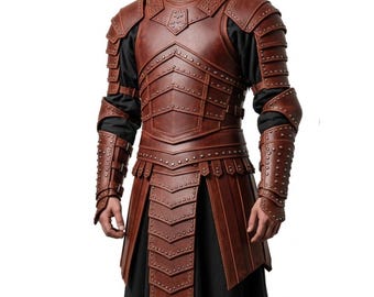 Handmade Black Knight Armor for Men | Gothic Leather Ensemble | Cosplay Battle Outfit | Gift for Him