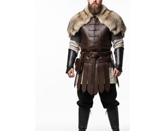 Custom Nordic Viking Armor for Men | Leather Battle Ensemble | Cosplay Outfit | Gift for Him