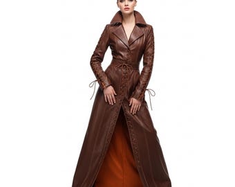 Womens Handcrafted Leather Gothic Vampire Costume | Bold Statement Piece | Cosplay, Clubwear & Halloween Fashion | Gift for Her