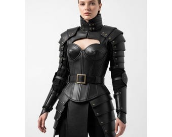 Custom Knightcore Warrior Armor for Women | Leather Medieval Ensemble | Cosplay Outfit | Gift for Her