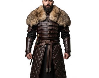 Custom Viking Battle Armor Set for Men | Nordic Warrior Leather Outfit | Festival Cosplay | Gift for Him