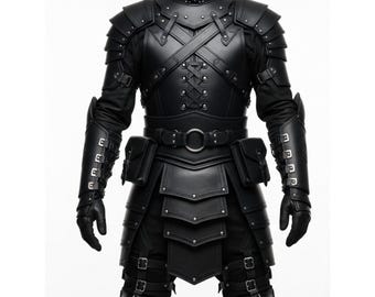Armadura de cuero Knightcore hecha a mano para hombre / Traje de batalla de cruzado / Cosplay medieval LARP / Regalo para él