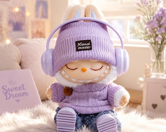 17cm Labubu Doll Clothes Set, Purple Sweater Set, Gift for Her/Him