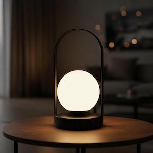 Lámpara de mesilla moderna, luz nocturna LED recargable por USB, control táctil, decoración nórdica.
