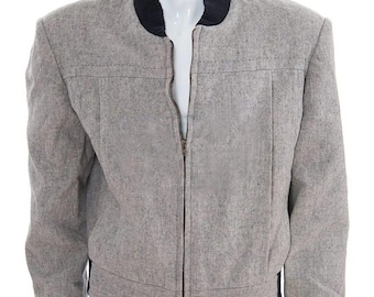 Men’s Gray Bomber Jacket, Minimalist Casual Zip Jacket, Lightweight Streetwear Coat, Modern Men’s Fashion Jacket, Fall Spring Casual Outfit