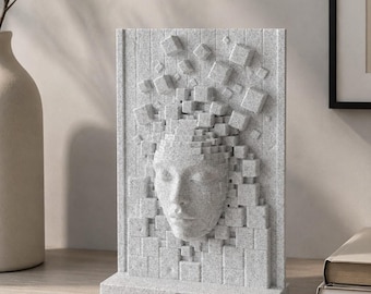 Stone Wall Lady Art, Modern Sculptural Wall Decor, Minimal Home Accent for Living Room or Office, Unique Housewarming Gift