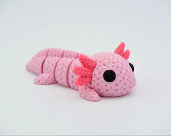 Juguete articulado de ajolote – Salamandra estilo crochet