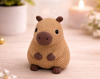 3D printed Capybara Figurine – Kawaii Desk Ornament, Animal Lover Gift set