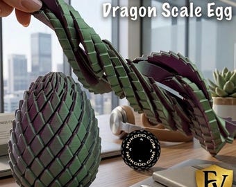 3D Printed Articulated Dragon Scale Twister Egg – Twist Sensory Desk Toy, Stress Relief, ADHD, Fidget Toy