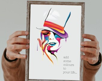 Add Some Colors to Your Life Printable Wall Art – Colorful Quote Poster – Modern Typography Print – Instant Download