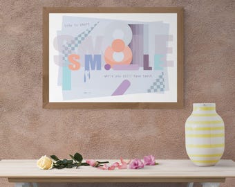 Smile Quote Art Print – Minimalist Home Decor (Digital Download)