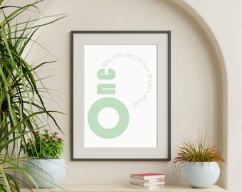 One Day At A Time Printable Wall Art – Minimal Quote Print – Instant Digital Download