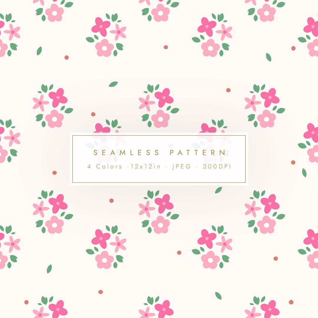 4 Color Small Floral Seamless Pattern | Ditsy Flower Digital Paper ...