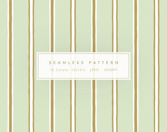 12 Color Hand Drawn Pastel Double Stripe Pattern Bundle | Minimal Seamless Digital Paper (JPG)