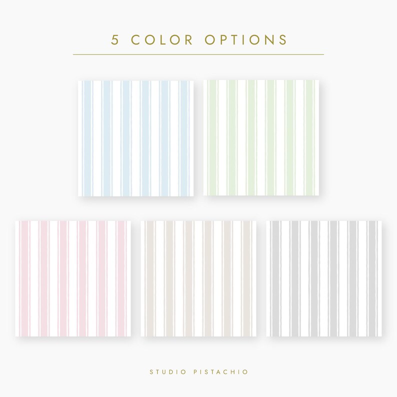 5 Color Pastel Imperfect Stripe Digital Paper Pack | Seamless Repeating ...