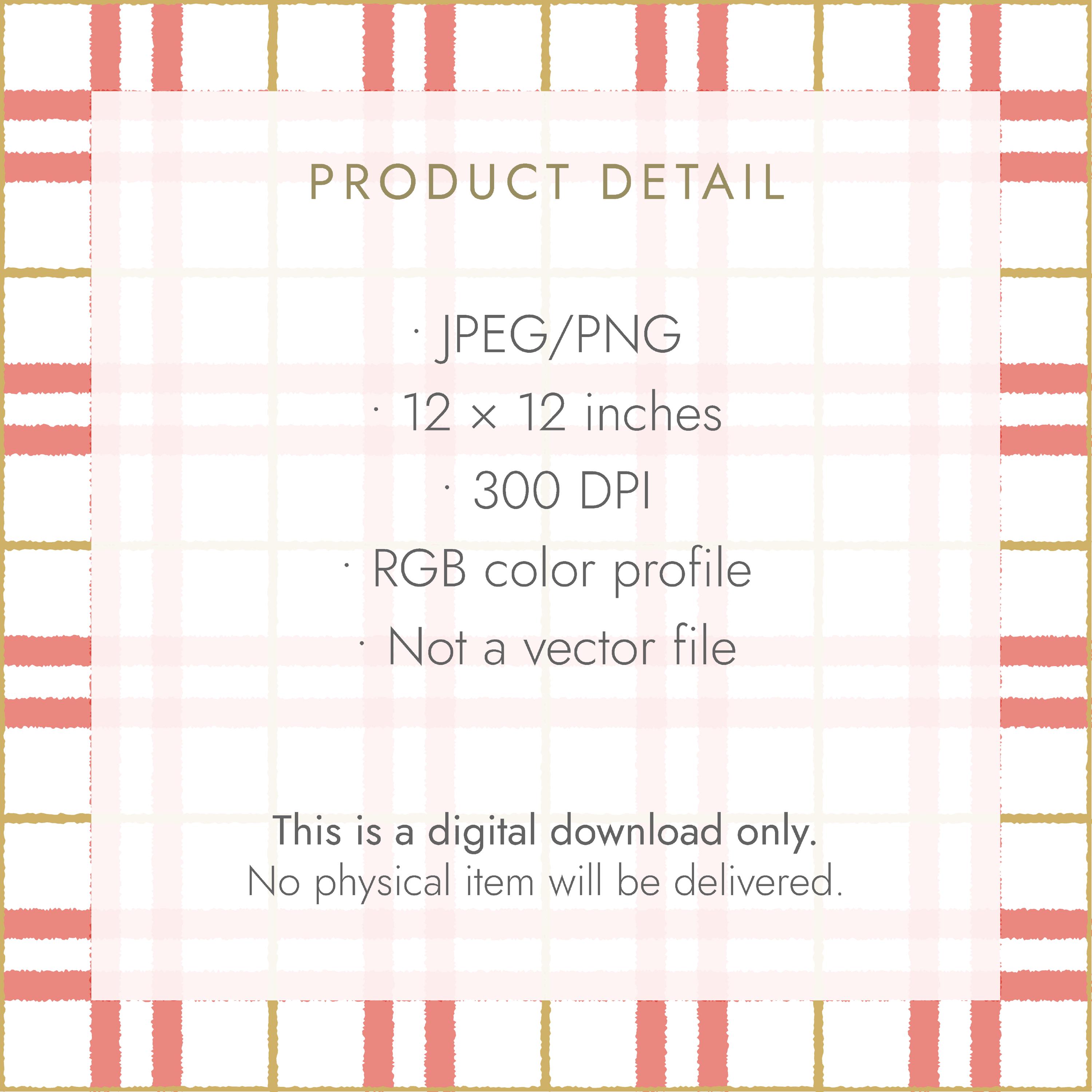 4 Color Hand Drawn Gingham Check Digital Paper | Seamless Plaid Pattern ...