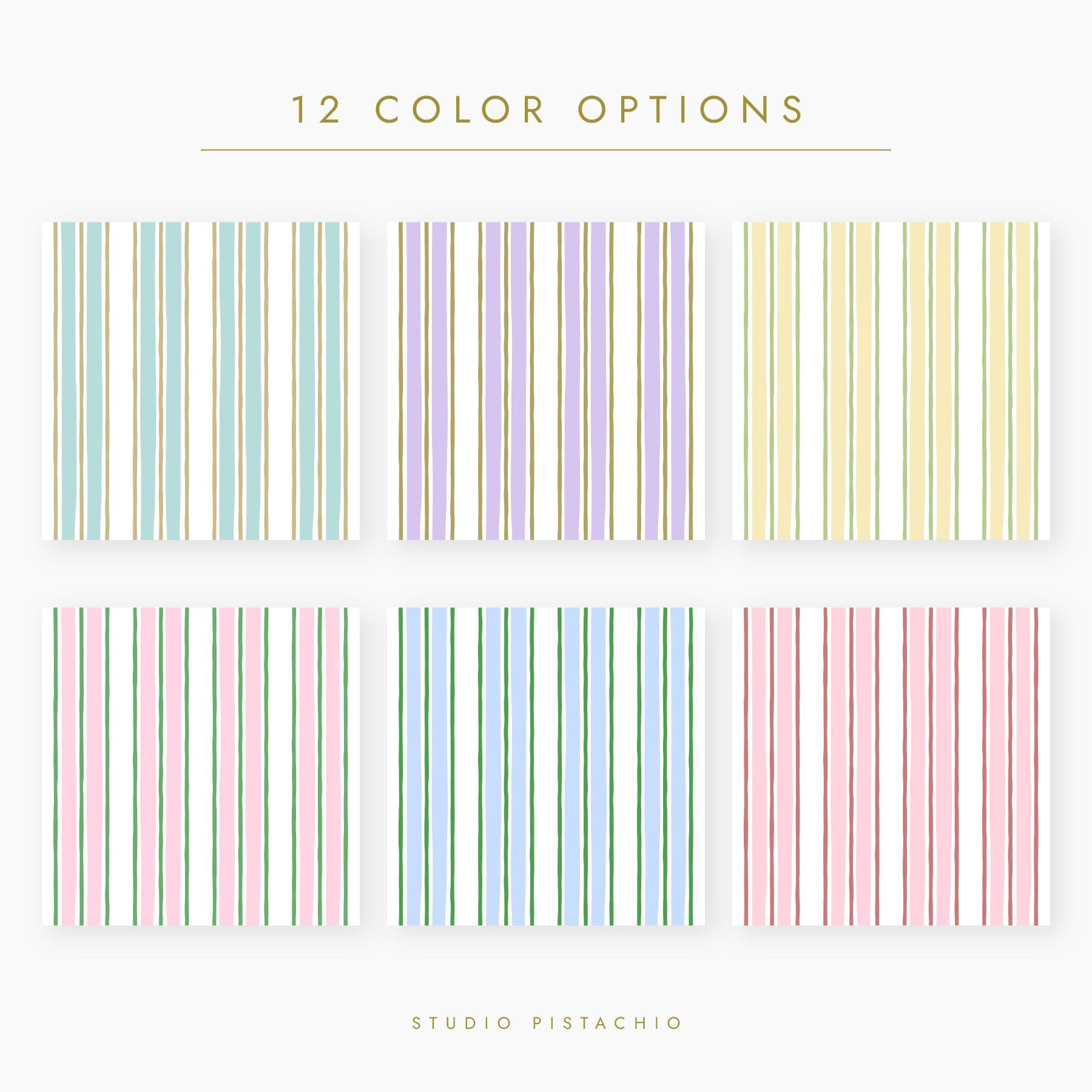 12 Color Pastel Stripe Digital Paper Pack | Seamless Minimal Background ...