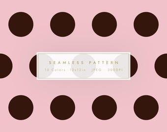 10 Color Polka Dot Seamless Pattern Pack | Basic Dot Backgrounds | Cute Colorful Digital Paper Set | JPG