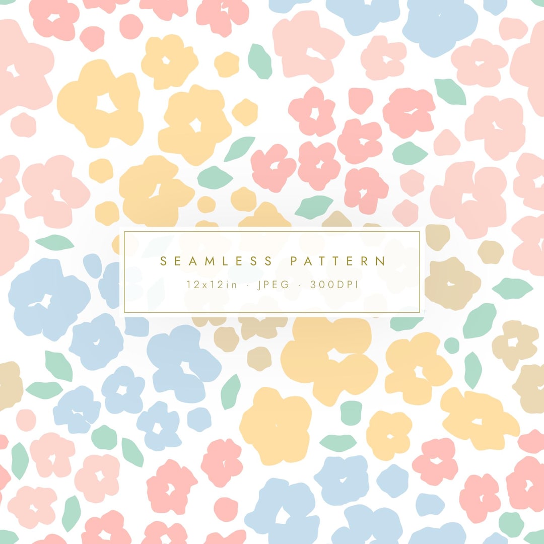 Pastel Ditsy Floral Seamless Pattern | Vintage Flower Digital Paper ...