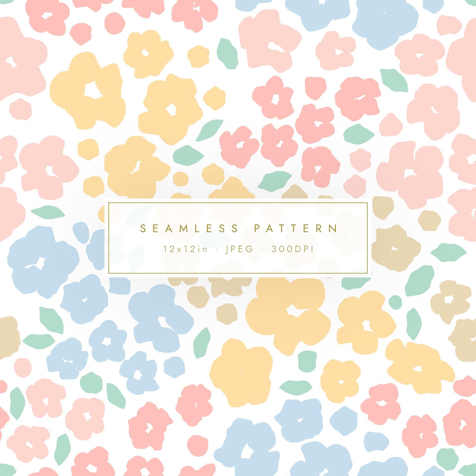 Pastel Ditsy Floral Seamless Pattern | Vintage Flower Digital Paper ...