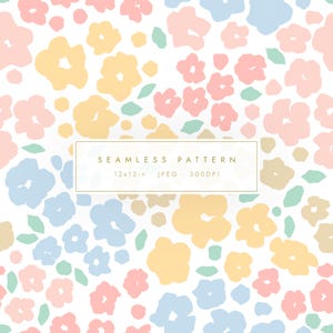 Pastel Ditsy Floral Seamless Pattern | Vintage Flower Digital Paper (JPEG, 300 DPI)