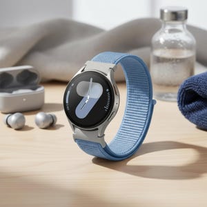 Correa de nailon para Galaxy Watch, correa deportiva con cierre de velcro, cómoda pulsera, diseño de conector de liberación rápida, ajuste perfecto y regulable.