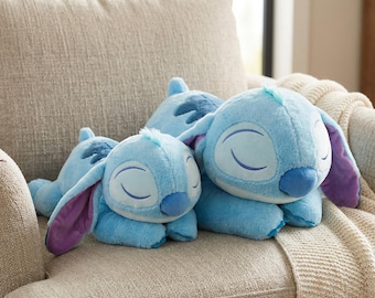 Oreiller en peluche extraterrestre bleu, coussin animal en peluche dessin animé endormi doux