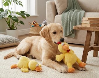 Peluche Squeaky Duck pour chien, jouet à mâcher interactif doux pour chiot, compagnon de récréation pour animal de compagnie