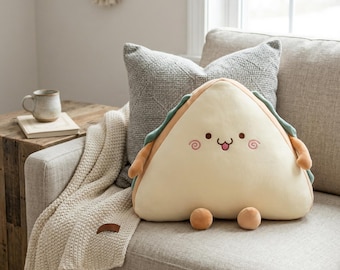 Oreiller peluche sandwich, coussin pour toast kawaii, collation douce, décoration de chambre confortable