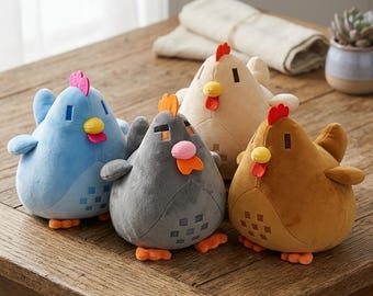 Ensemble de peluches douces poule, animaux en peluche oiseaux de la ferme kawaii, décoration de chambre confortable