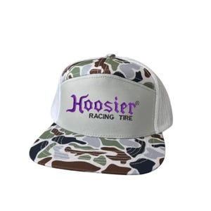 Retro 70s Hoosier embroidered patch Flat Bill Trucker Cap Vintage Style Racing Handmade | Accessories | Retro 7s Hoosier Embroidered Patch  main image 2