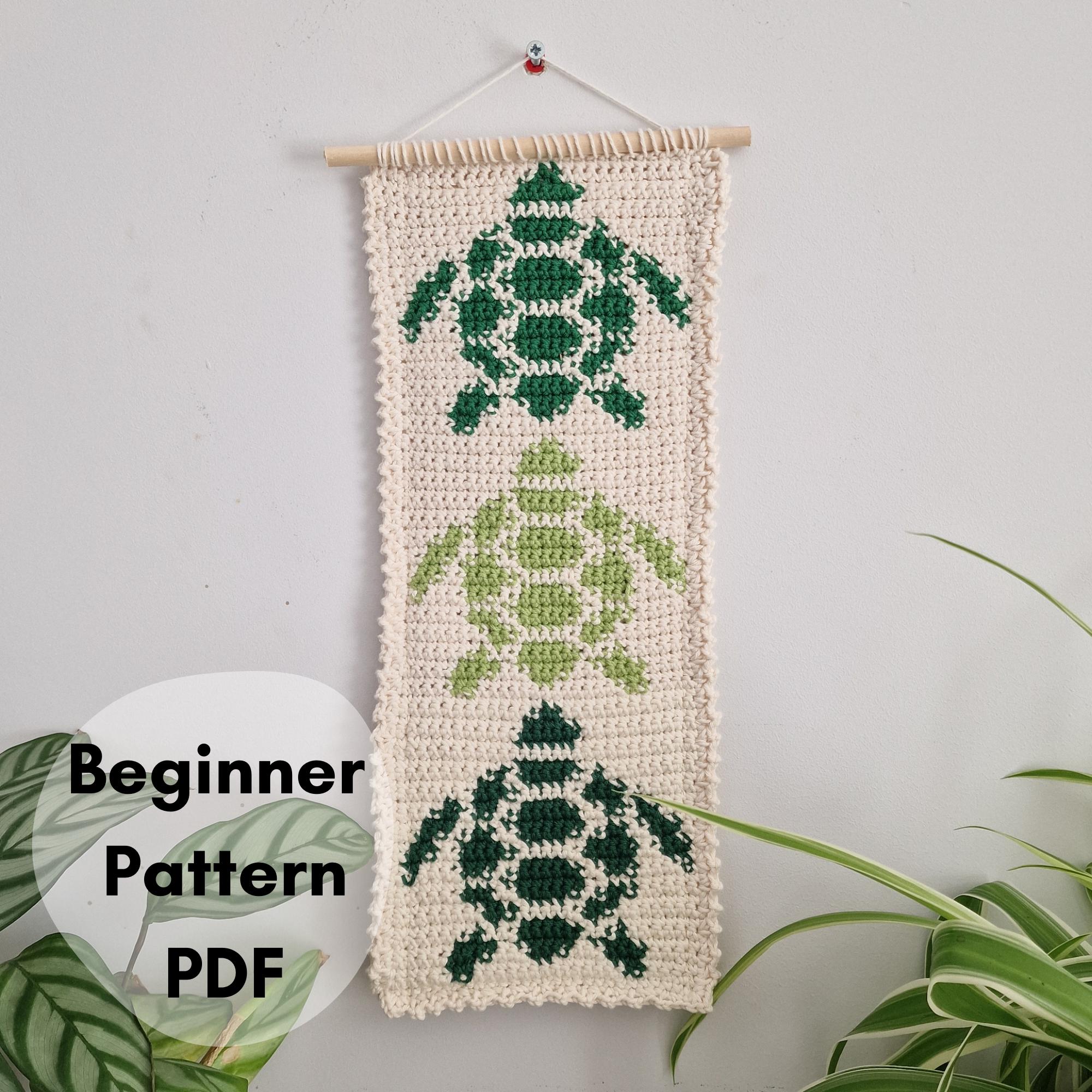 26 Pixel Crochet Patterns for Bold Colorwork, Blankets, Bags, and Amigurumi 6 Crochet Turtle Wall Art Pattern