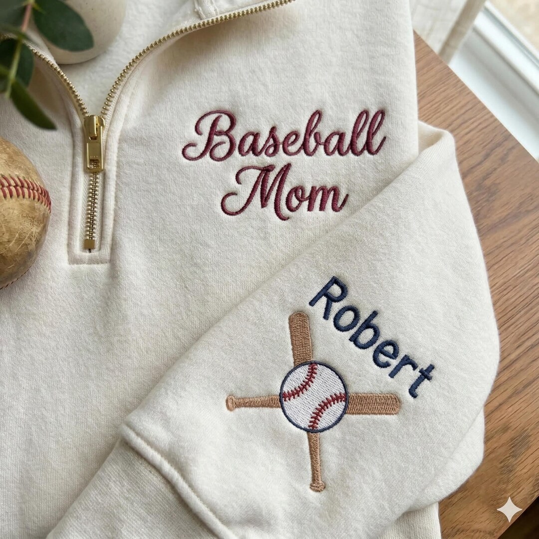 Custom Baseball Mom Quarter Zip, Personalized Player Name Pullover - Etsy