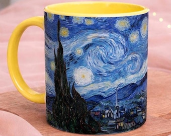 Van Gogh Sternennacht Kaffeebecher - 11 Unzen Keramik Kunstliebhaber Geschenk