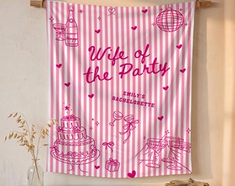Custom Bachelorette Tapestry, Bride To Be Party Backdrop, Personalized Wedding Shower Decoration, Girls Night Party Decor