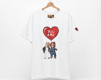 Chucky & Bride Chibi Couple T-Shirt | Horror Movie Tee