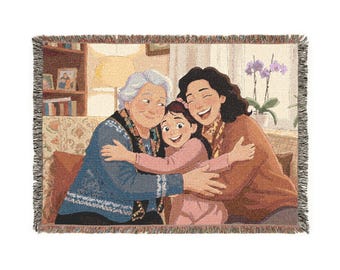 Mummy Love Mum Day Woven Blanket | Mother's Day Floral Mom Throw